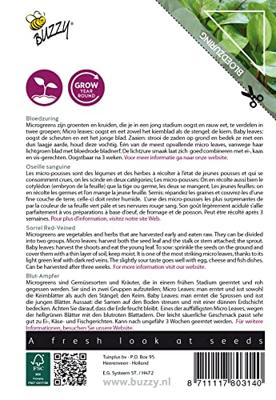 Zaden Microgreens Bloedzuring Buzzy - Buzzy Zaden Microgreens Bloedzuring Buzzy - Buzzy