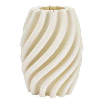 3D-geprinte vaas van keramiek wit (B/H/D) 14x19x14cm alleen voor droogbloemen