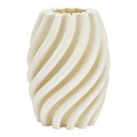 3D-geprinte vaas van keramiek wit (B/H/D) 14x19x14cm alleen voor droogbloemen - thumbnail