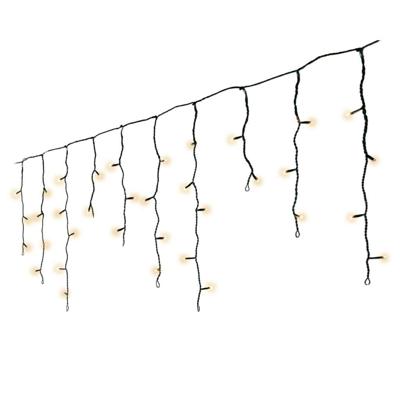 Lumineo LED Icicle Twinkel 259 LEDs 11 m Zwart Soft Gold Licht