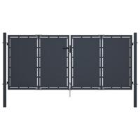 Poort 300x125 cm staal antraciet - thumbnail