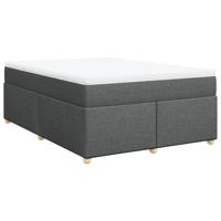 Boxspring met matras stof donkergrijs 140x200 cm - thumbnail