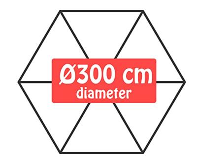 Stokparasol Gemini 300 cm met volan taupe