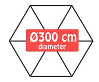 Stokparasol Gemini 300 cm met volan taupe - thumbnail