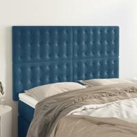 Hoofdborden 4 st 72x5x78/88 cm fluweel donkerblauw - thumbnail