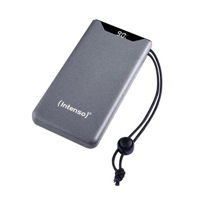 Intenso F10000 Powerbank 10000 mAh Quick Charge, USB PD LiPo USB-A, USB-C Grijs Statusweergave