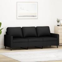 Driezitsbank 180 cm fluweel zwart - thumbnail