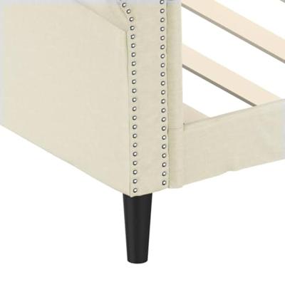 Slaapbank 90x200 cm kunstleer crèmekleurig