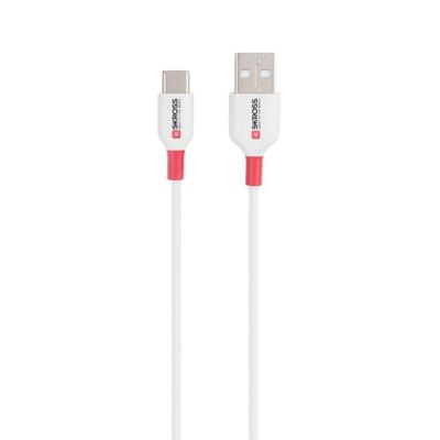 Skross SKCA0002A-C120CN USB-kabel USB 2.0 USB-A stekker, USB-C stekker 1.20 m Wit Rond