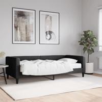 Slaapbank met matras 90x190 cm stof zwart - thumbnail