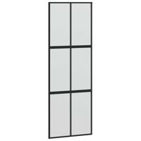 Schuifdeur 90x205 cm gehard glas en aluminium zwart - thumbnail