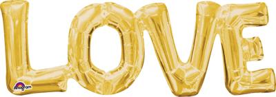 Amscan folieballon Love 63 x 22 cm goud