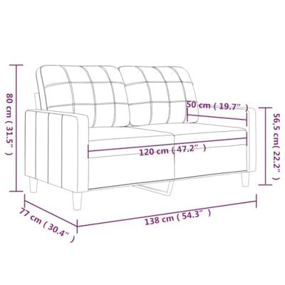 Tweezitsbank 120 cm stof donkergrijs