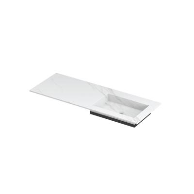 INK Post Wastafel Keramische Slab Envelop Bak Rechts Zonder Kraangat - 1200x450x10 mm - Calacatta Mat