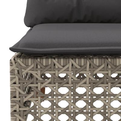 5-delige Loungeset met kussens poly rattan grijs - thumbnail