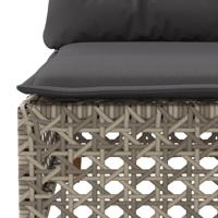 6-delige Loungeset met kussens poly rattan grijs - thumbnail