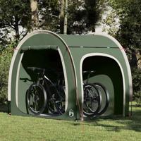 Fietstent met dak met opslag Groen 218 x 156 x 180 cm - thumbnail