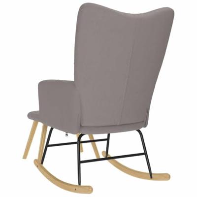 Schommelstoel met voetenbank stof taupe Schommelstoel met voetenbank stof taupe