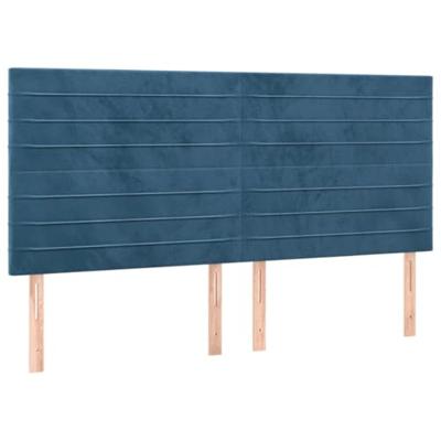 Boxspring met matras fluweel donkerblauw 160x200 cm