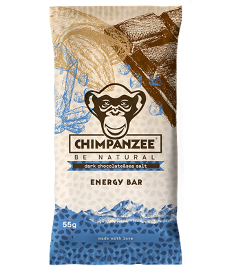 Chimpanzee Dark Chocolate & Sea Salt Voedingsreep Blauw Chimpanzee Dark Chocolate & Sea Salt Voedingsreep Blauw