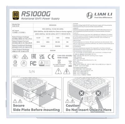Lian Li RS Series 80 PLUS Gold PC-netvoeding 1000 W ATX 80 Plus Gold