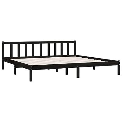 VidaXL Bedframe massief grenenhout zwart 200x200 cm VidaXL Bedframe massief grenenhout zwart 200x200 cm