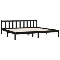 VidaXL Bedframe massief grenenhout zwart 200x200 cm - thumbnail