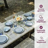 Cosy & Trendy Serviesset Organic Laguna Blue Grey 24-delig / 6 personen - 6 dinerborden, 6 bekers, 6 ontbijtborden en 6 diepe borden - thumbnail