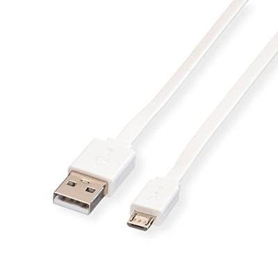 ROLINE USB 2.0 Kabel, USB A Male - Micro USB B Male, wit, 1 m