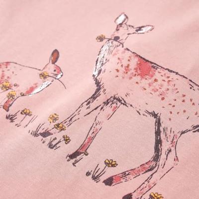Kindershirt met lange mouwen hert en konijnenprint 104 roze