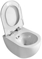 Creavit Hangend Toilet - 35.3x51cm - bidetsproeier koud water - spoelrandloos - wit FE322-34CB00E-0003 - thumbnail