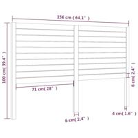 Hoofdbord 156x4x100 cm massief grenenhout - thumbnail