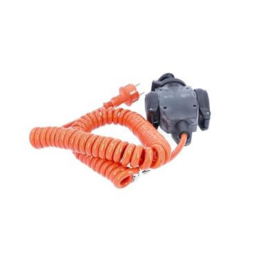 AS Schwabe 70414 Stroom Verlengkabel 16 A Oranje, Zwart 5.00 m H07BQ-F 3G 1,5 mm² Spiraalkabel