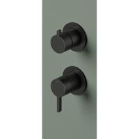 Afbouwdeel mengkraan met 2-weg omstel Hotbath Ace Geborsteld Zwart PVD - thumbnail