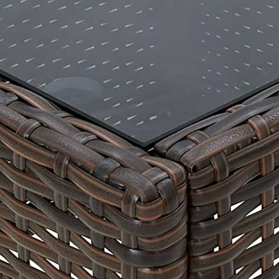 Tuintafel 40x40x45 cm poly rattan bruin