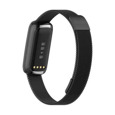 By Qubix - Compatible met Fitbit Luxe - Milanese bandje - Zwart - Compatible fitbit bandje