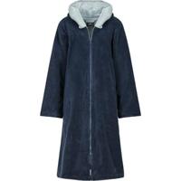 Cawö Cawo Dames Home Badjas met Capuchon en ritssluiting Doubleface 841 44/46 sea - thumbnail