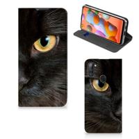 Samsung Galaxy M11 | A11 | Hoesje maken | Zwarte Kat - thumbnail