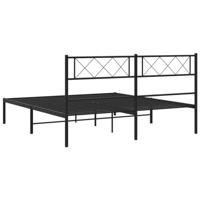 Bedframe met hoofdbord metaal zwart 140x190 cm - thumbnail