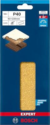 Bosch Accessories EXPERT C470 2608900833 Oscillerend schuurpapier Geperforeerd Korrelgrootte (num) 40 (l x b) 230 mm x 93 mm 10 stuk(s) - thumbnail
