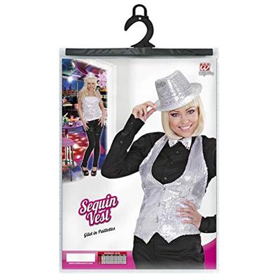 Glittervest zilver vrouw