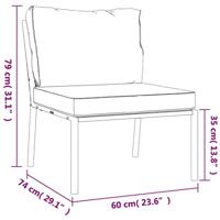 Tuinstoelen met zandkleurige kussens 2 st 60x74x79 cm staal - thumbnail