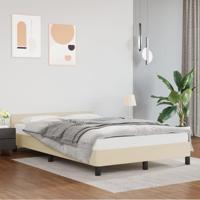Bedframe met hoofdeinde zonder matras 120x200 cm crèmekleurig - thumbnail