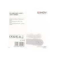 LINDY USB-A-poortslot USB-Lock + Key Set van 4 stuks Groen Incl. 1 sleutel 40451 - thumbnail