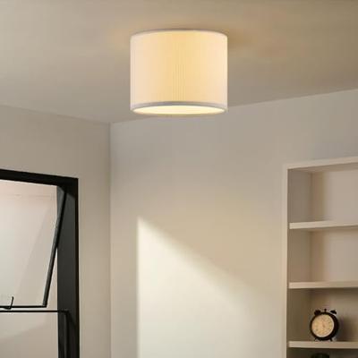 Corduroy Plafondlamp - Cilinder - Wit - Scandinavische stijl - ø22 x 17 cm - E27 Fitting - Geschikt voor Woonkamers en slaapkamers