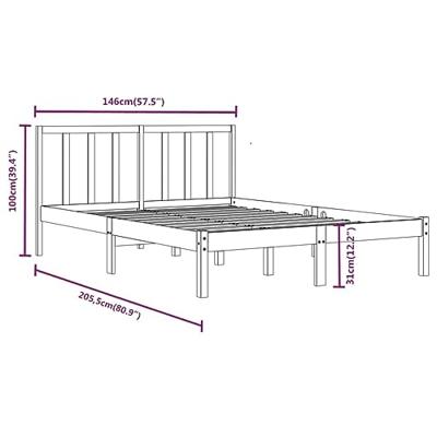 Bedframe massief grenenhout wit 140x200 cm Bedframe massief grenenhout wit 140x200 cm