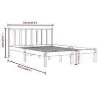 Bedframe massief grenenhout wit 140x200 cm - thumbnail