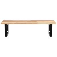 Badkamer wandschap staal en massief acaciahout - thumbnail