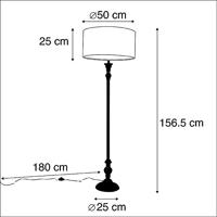 QAZQA Vloerlamp zwart met velours kap pauw goud 50 cm - Classico - thumbnail