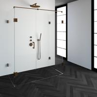 Sanituba Complete Profielloze Douchecabine XL 160x80cm koper - thumbnail